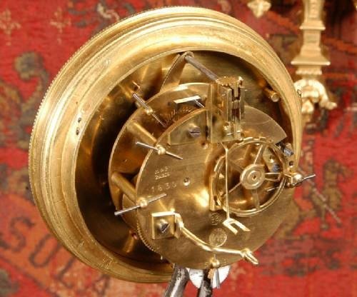 fig 4. Superb Antique French Gothic Cartel Wall Clock ~ Panthers.